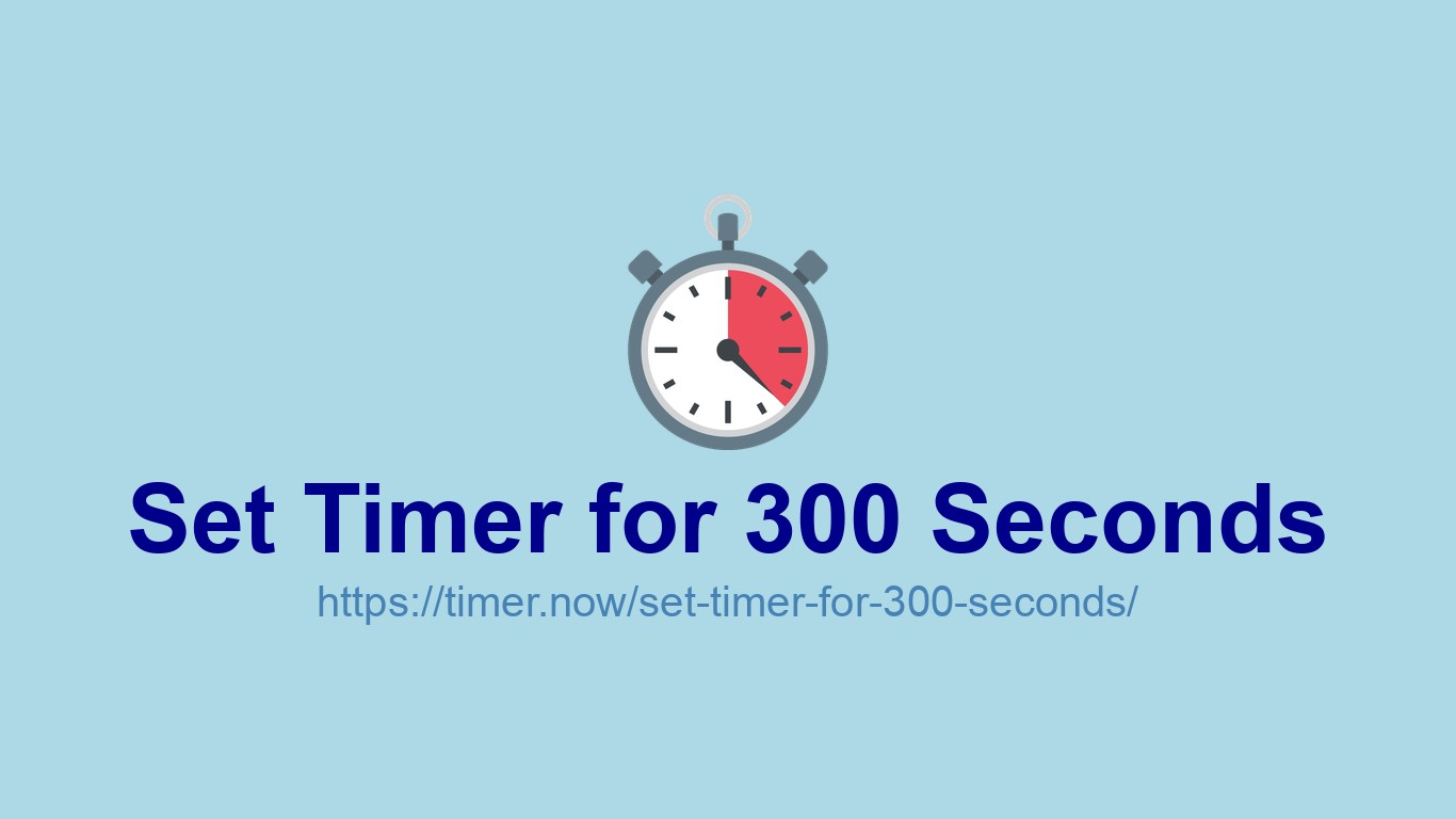 Set Timer For 300 Seconds Timer Now